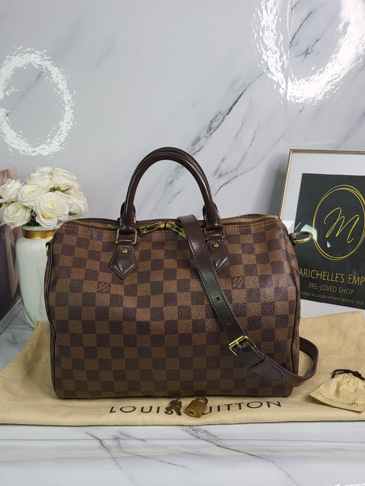 Louis Vuitton Damier Ebene Speedy 30 Bandouliere