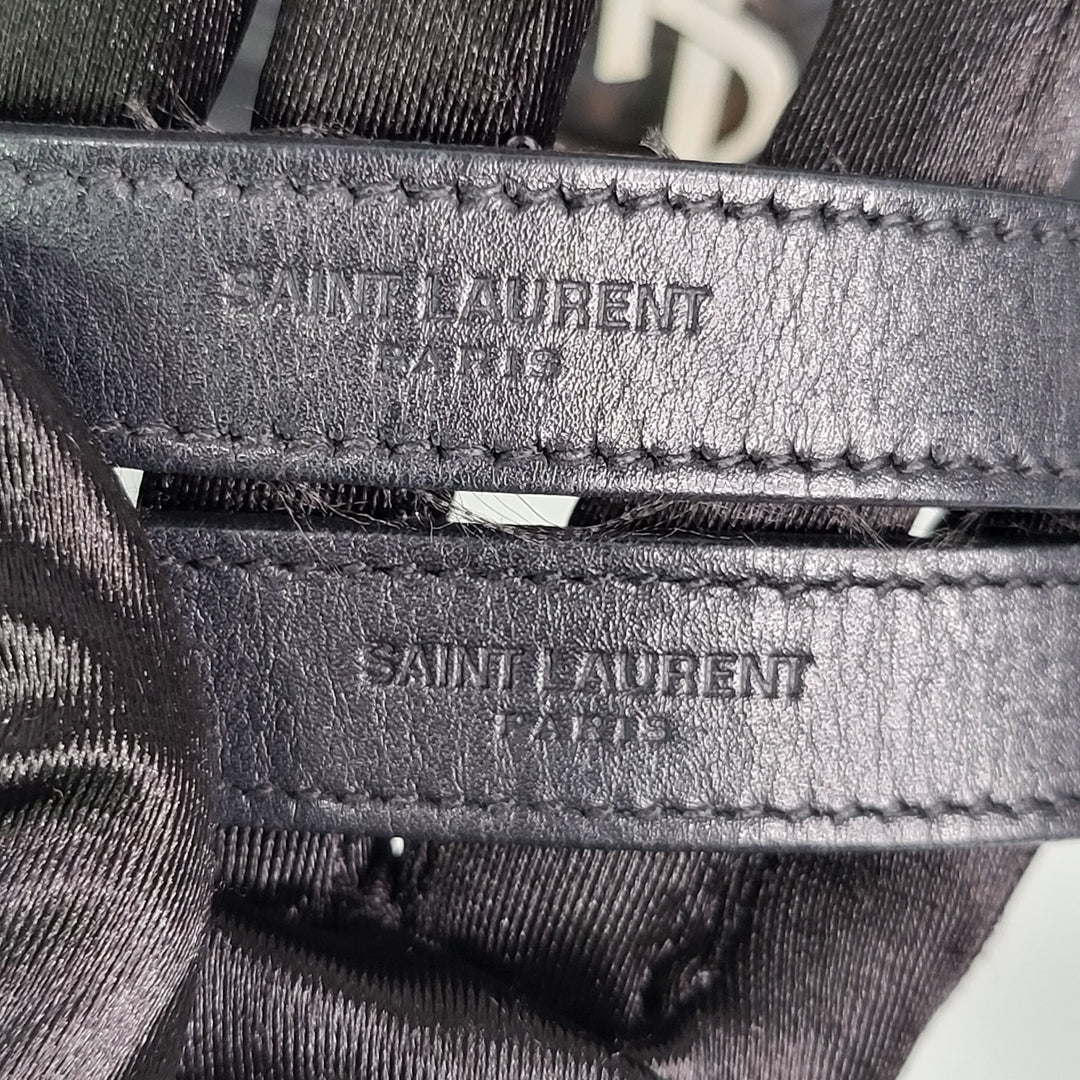 Saint Laurent Black Matelasse Leather Cassandre Flap Bag