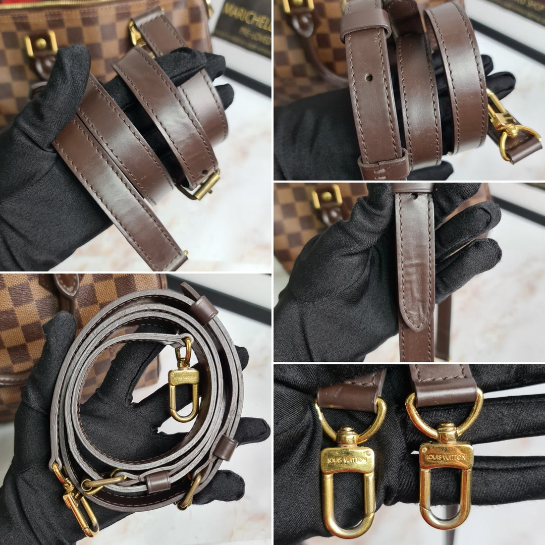 LOUISVUITTON Damier Ebene Speedy 25 Bandouliere - Marichelle's Empire 