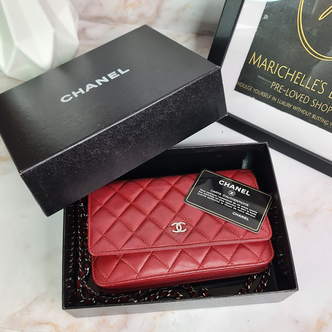 C H A N E L Lambskin Wallet On Chain - Marichelle's Empire 