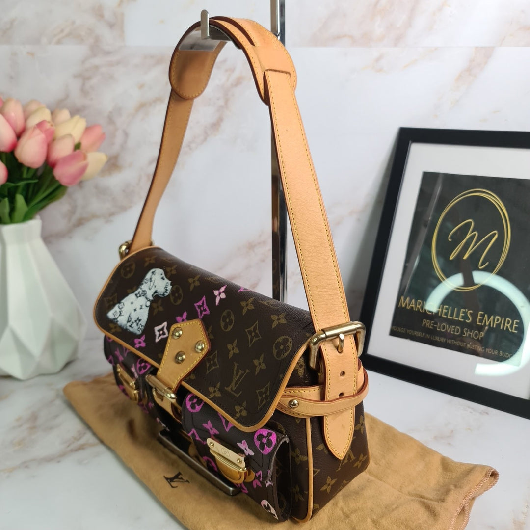 LOUISVUITTON Monogram Hudson PM (Hand Painted by Previous Owner ) - Marichelle's Empire 