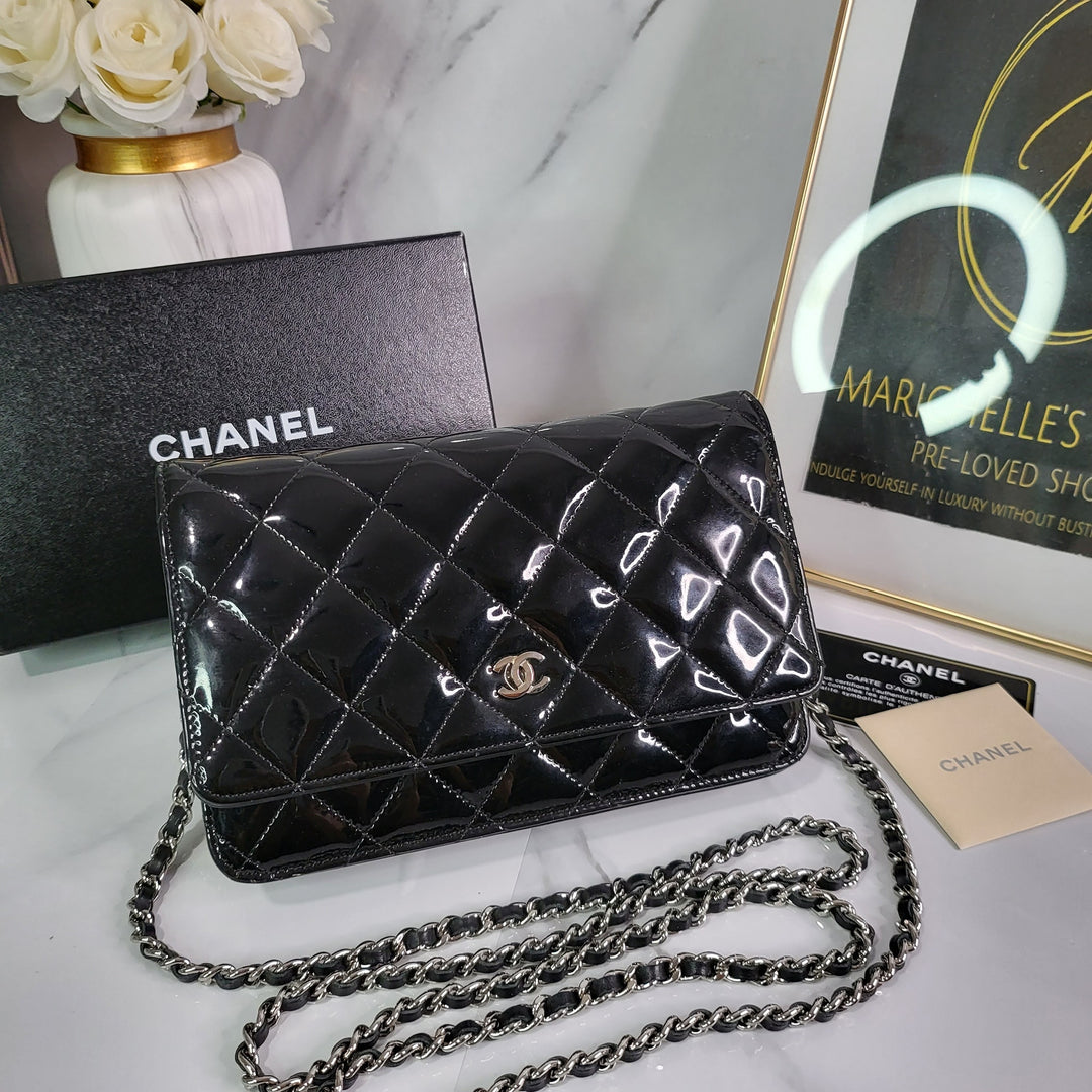 C H A N E L Patent Leather Wallet On Chain - Marichelle's Empire 