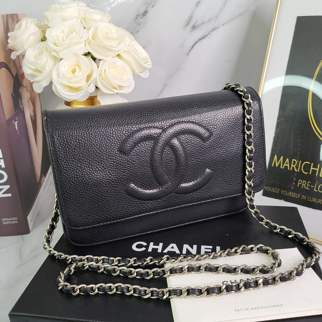 C H A N E L Caviar Timeless Wallet On Chain - Marichelle's Empire 
