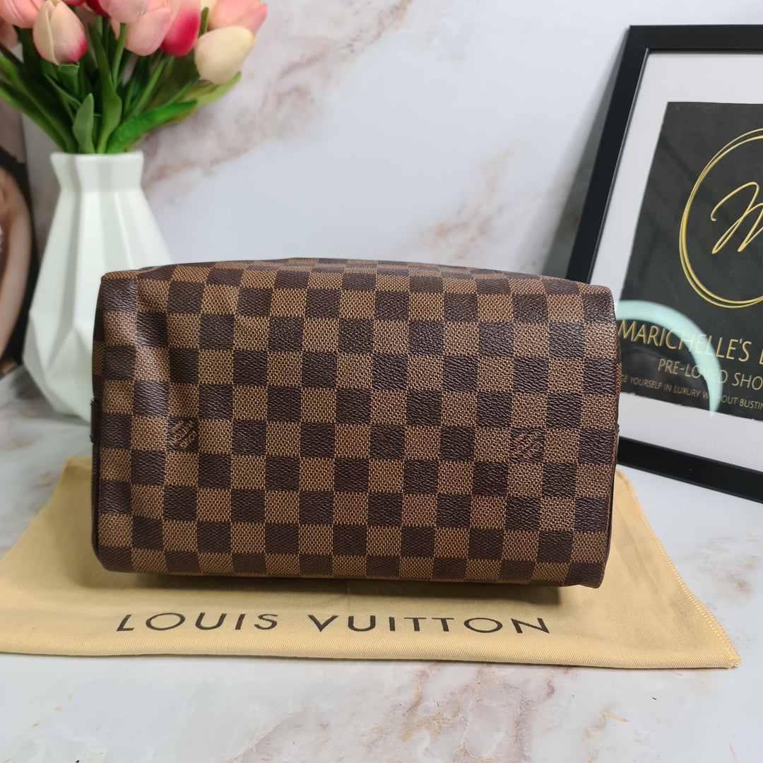 LOUISVUITTON Damier Ebene Speedy 25 Bandouliere - Marichelle's Empire 