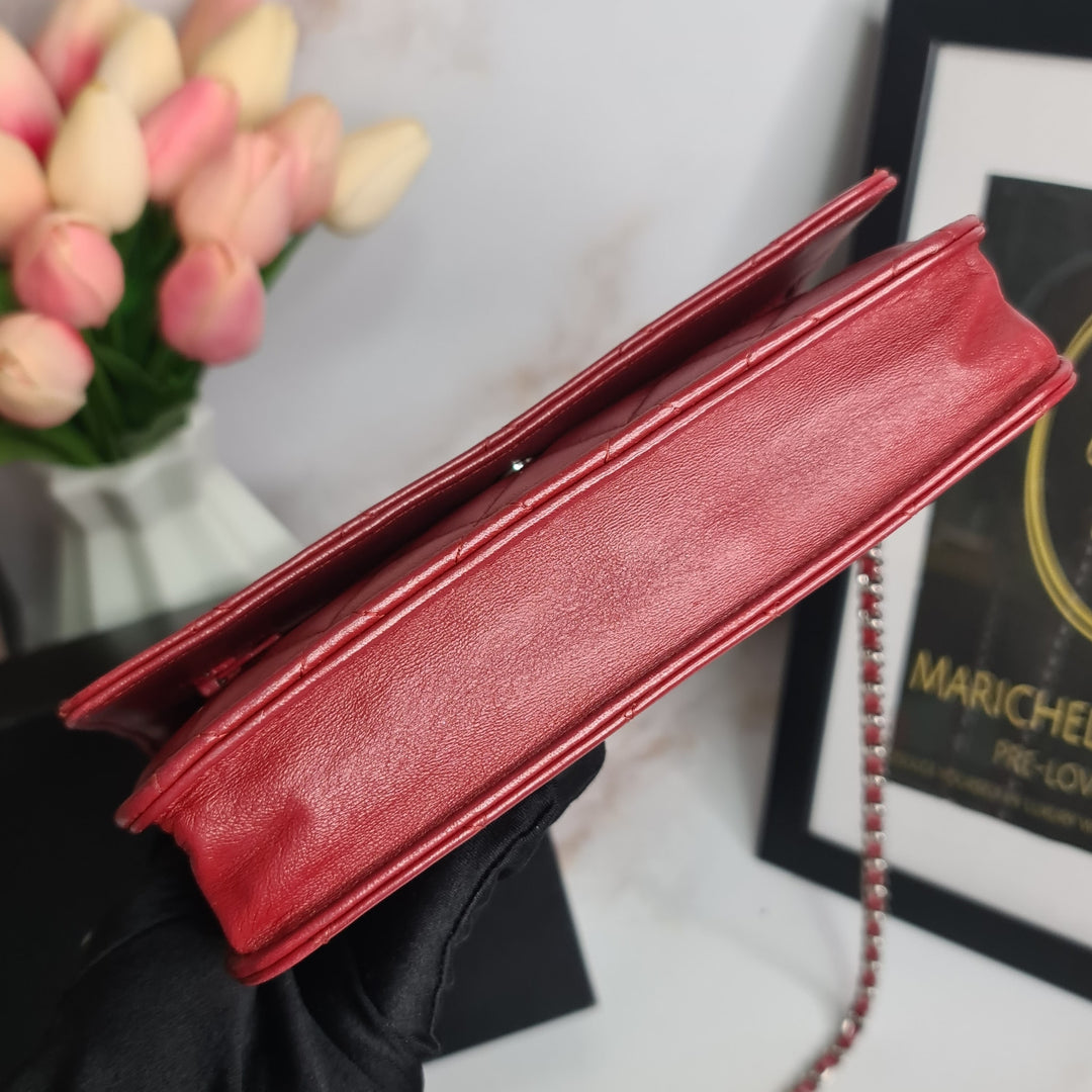 C H A N E L Lambskin Wallet On Chain - Marichelle's Empire 