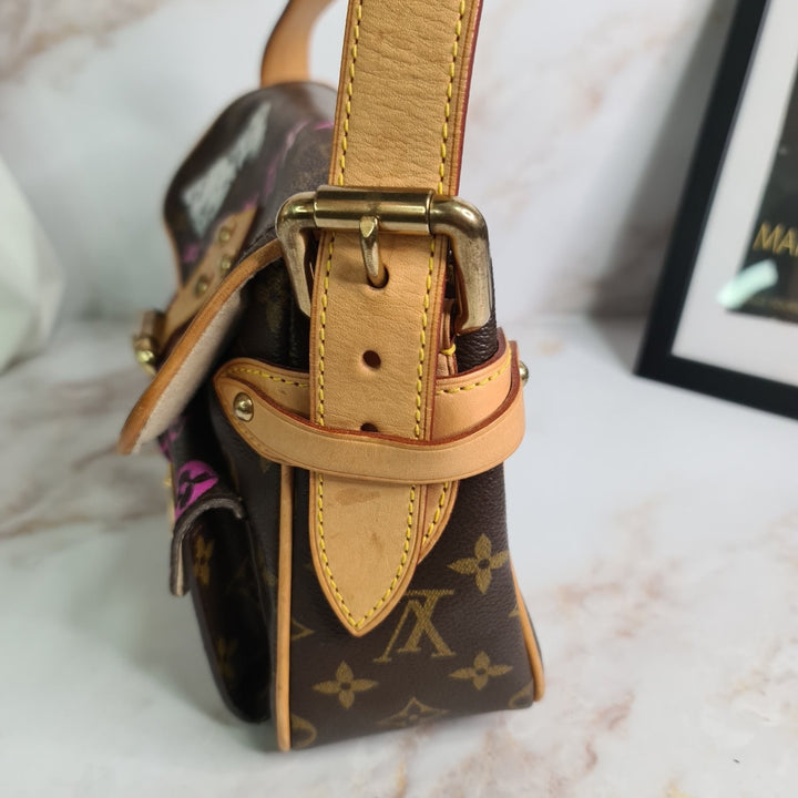 LOUISVUITTON Monogram Hudson PM (Hand Painted by Previous Owner ) - Marichelle's Empire 